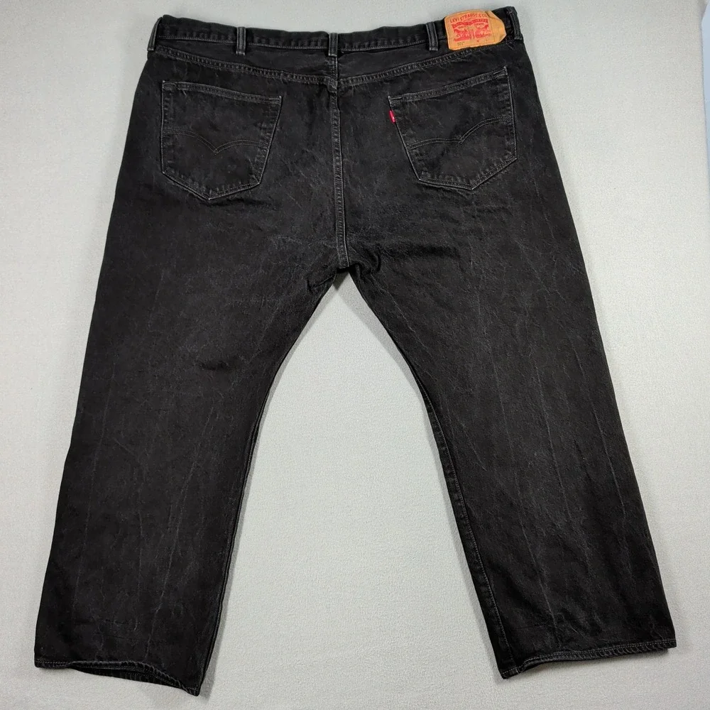 Levi's 501‎ Jeans Mens 50x30 Black Denim Button Fly Classic Original Fit